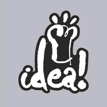 Idea White Calligraphy Lettering Stock Illustration