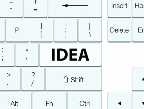 Idea white keyboard button Stock Illustration