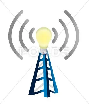 Idea wifi tower illustration design over white Stock Illustration