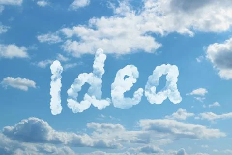 Idea word on cloud Illustrazione stock