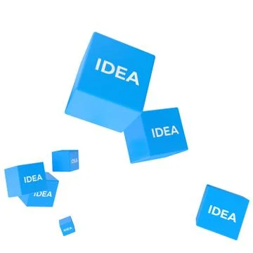IDEA word on colored cubes, creative business concept Stock Illustration