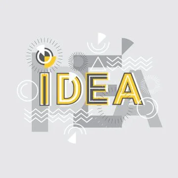 Idea Word Creative Graphic Design Modern Business Concept Over Abstract Stock Illustration