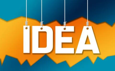 Idea word hang on ropes Stock Illustration