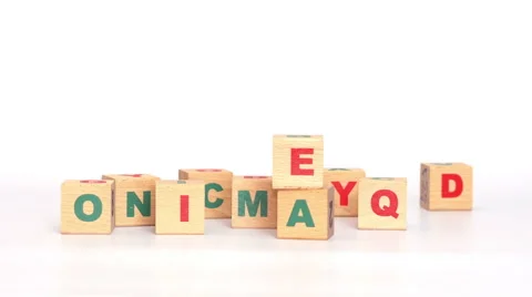 Idea word made up from scattered cubes with letters Stock Footage 65318587