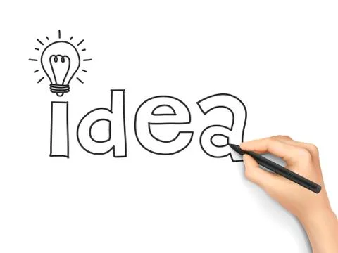 Idea word written by hand Stock Illustration