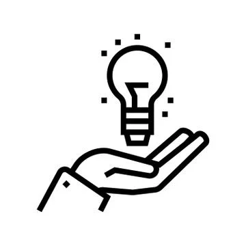 Idea work line icon vector black illustration Stock Illustration