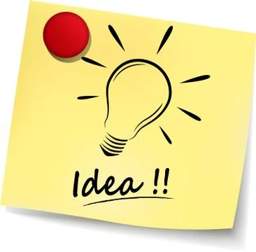 Idea yellow note Stock Illustration