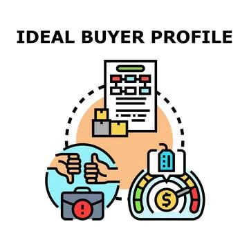 Ideal buyer profile analyzing customer characteristics for marketing success Ilustración de archivo
