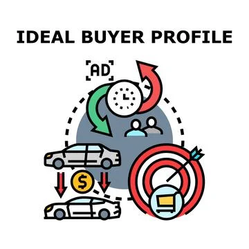 Ideal buyer profile creating customer journey concept Ilustración de archivo