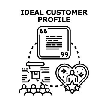 Ideal customer profile developing audience engagement strategy Stock Illustration