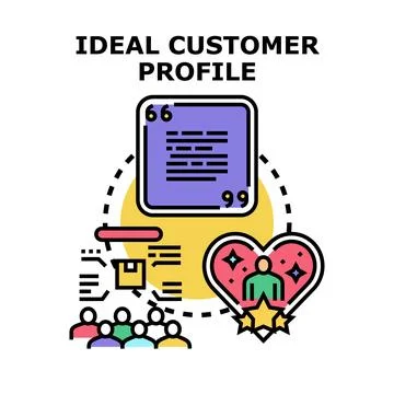 Ideal customer profile developing audience engagement strategy Stock Illustration