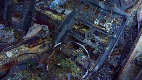 Ideal for disaster and aftermath themes. Car. Stock Footage 304238716
