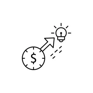 Ideal dollar time behavior icon. Element of consumer behavior line icon Stock Illustration