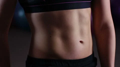 Ideal flat belly of female athlete doing... | Stock Video | Pond5