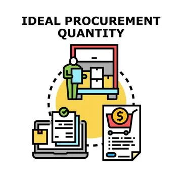 Ideal procurement quantity management vector concept Illustrazione stock
