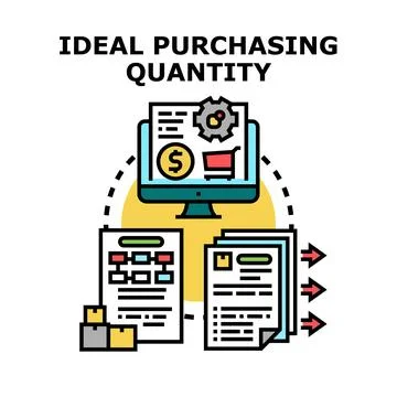 Ideal purchasing quantity business analytic vector illustration 스톡 일러스트