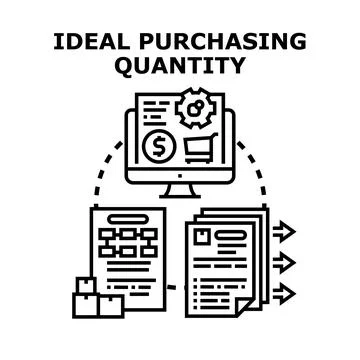 Ideal purchasing quantity business analytic vector illustration Stock Illustration