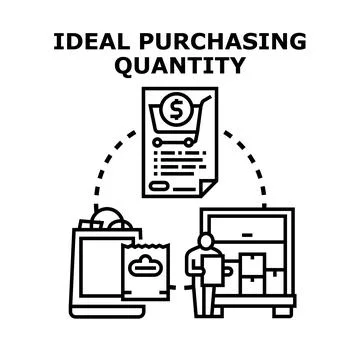 Ideal purchasing quantity business process optimization vector Stock Illustration