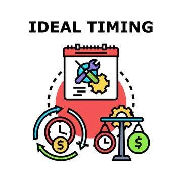 Ideal timing planning and optimization concept Illustration