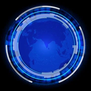 Idealistic earth with technology background Illustrazione stock