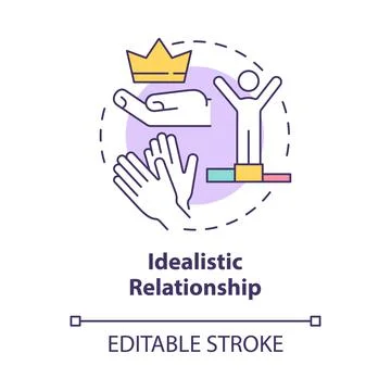 Idealistic relationship concept icon Stock Illustration