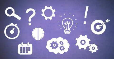 Ideas and brainstorm process icons Foto stock