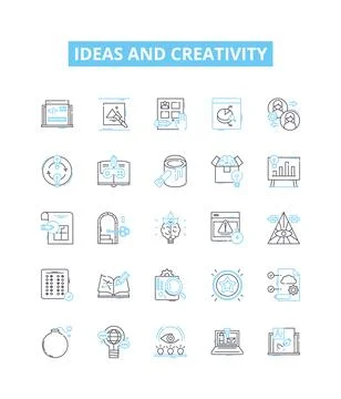 Ideas and creativity vector line icons set. Ideas, Creativity, Innovation Stock Illustration