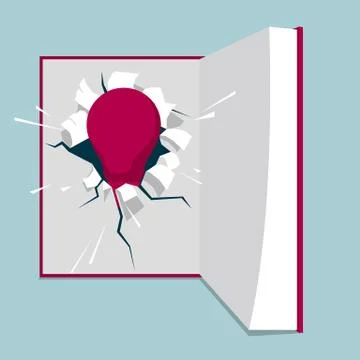 Ideas and knowledge. Isolated on blue background. Stock Illustration