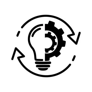 Ideas and process icon. Implementation concept. Stock Illustration