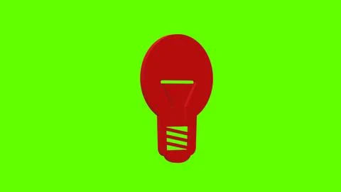 Ideas bulb LED red set icon 3d illustration rotation Stock Illustration