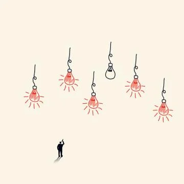 Ideas with a burning light bulb. Creative idea in business vector concept wit Stock Illustration