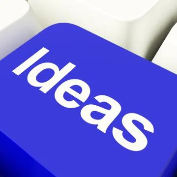 Ideas computer key in blue showing concepts or creativity 스톡 일러스트