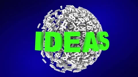 Ideas Creativity Imagination Word Letter Sphere Animation Stock Footage 60242461