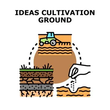 Ideas cultivation ground process vector illustration Stock Illustration