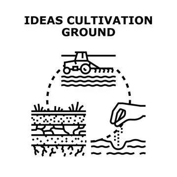 Ideas cultivation ground process vector illustration Illustrazione stock