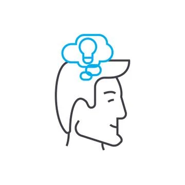 Idea's generator linear icon concept. Idea's generator line vector sign, symbol イラスト素材