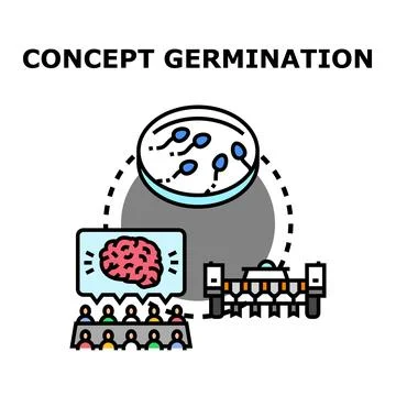 Ideas germinating development planning and innovation process Stock Illustration