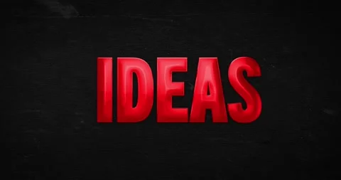 Ideas. Glossy red word Stock Footage 137687849