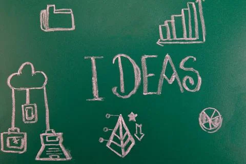 Ideas on Green Chalkboard Stock Photos