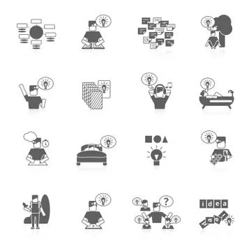Ideas Icons Set Stock Illustration