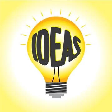 Ideas illumination in light bulb Stock Illustration