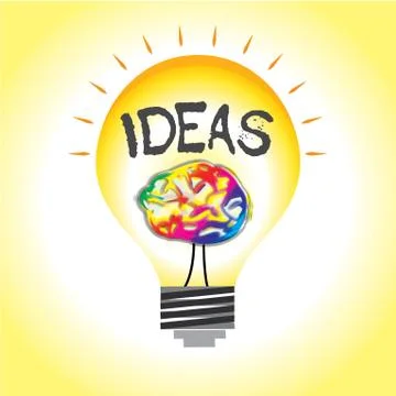 Ideas illumination in light bulb Stock Illustration