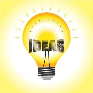 Ideas illumination in light bulb Stock Illustration