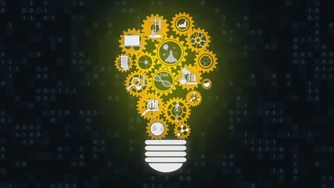 Ideas Innovation Bulb Stock-Footage 92272698
