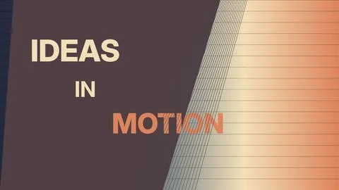Ideas in Motion text design on gradient geometric background Stock Illustration