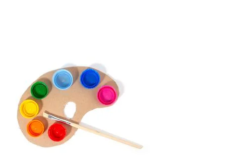Ideas for the recycling caps, tutorial, quick pallet for painting or kids 写真素材