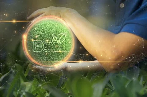 Ideas for reducing CO2 emissions, turning to clean energy for a green world.. Foto stock