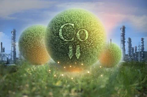 Ideas for reducing CO2 emissions, turning to clean energy for a green world.. Stock Photos