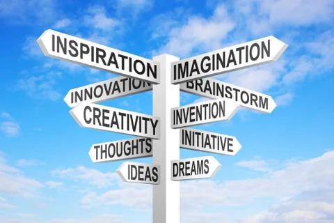 Ideas Signpost Stock Illustration