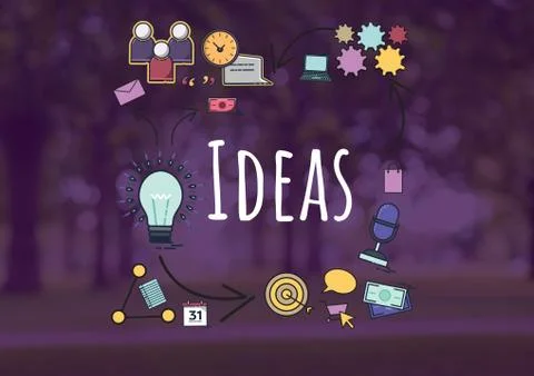 Ideas text with drawings graphics 스톡 일러스트